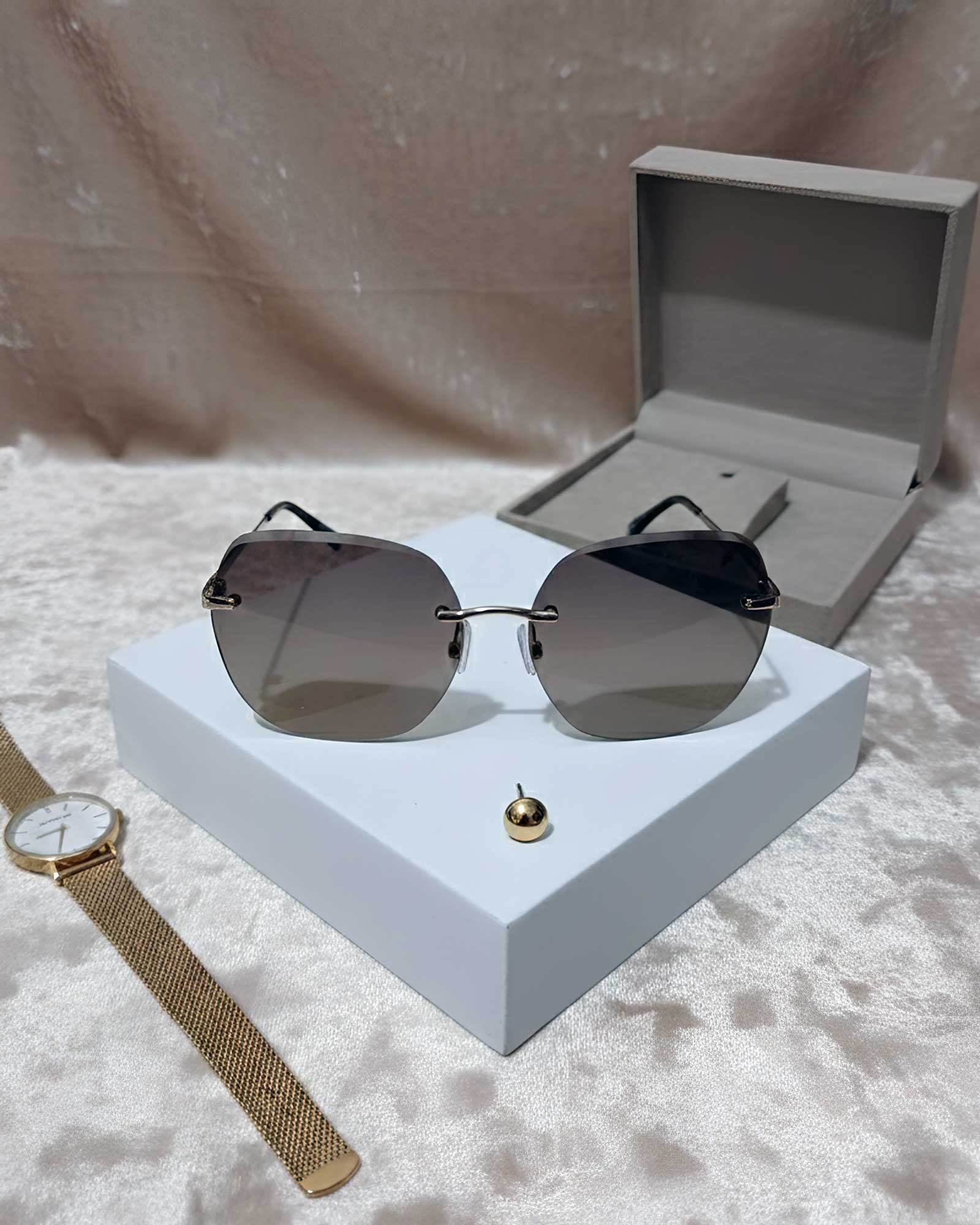 عینک آفتابی زنانه برند Beeline مدل بدون فریم (Rimless) - لنز UV400