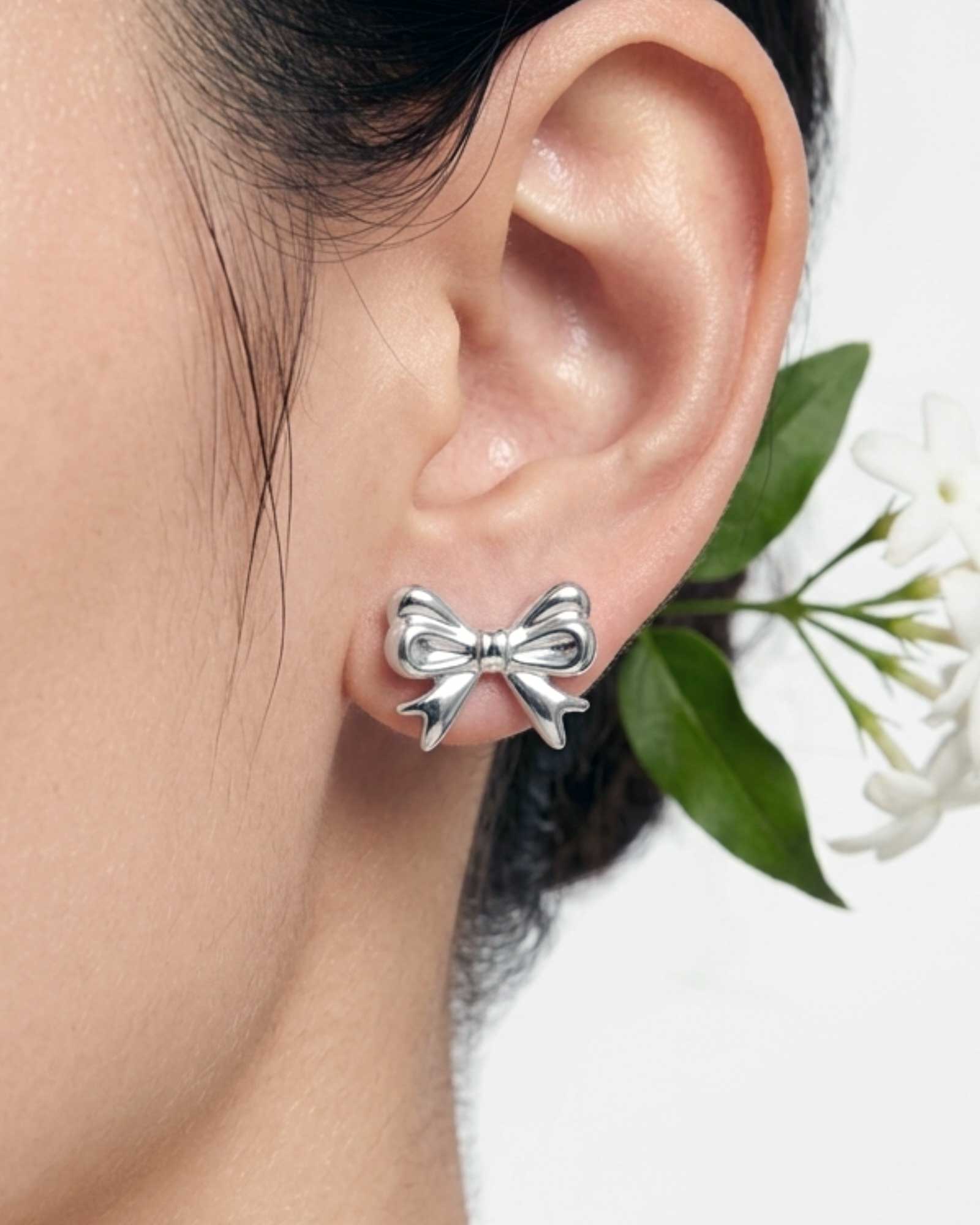 گوشواره پاپیون نقره ای